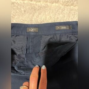 LOFT Dark Blue Fitted Trousers